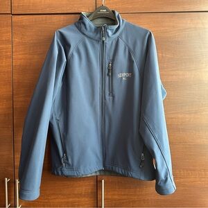 MENS NAVY BLUE SOFT SHELL ZIPPER JACKET NEWPORT R.I.